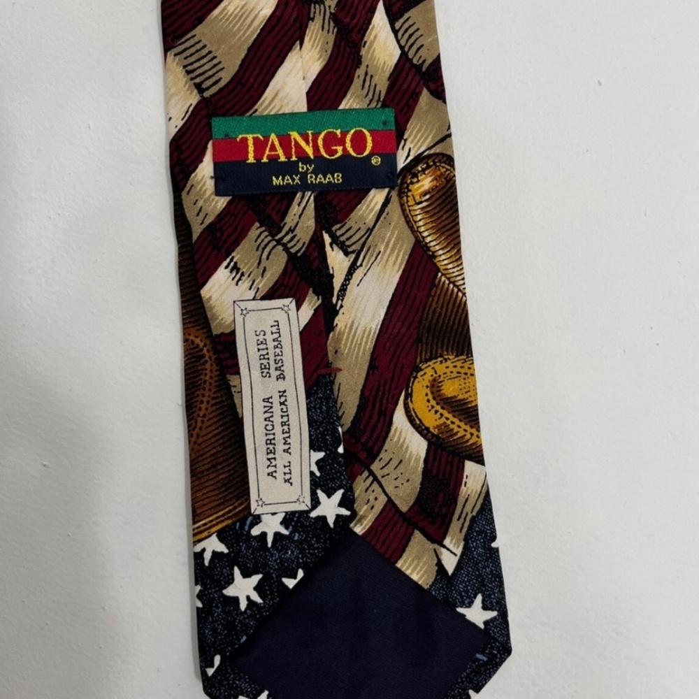 Tango by Max Raab Baseball Tango Tie All America Series Silk‎ USA Made 3.75"x56" - Picture 4 of 7